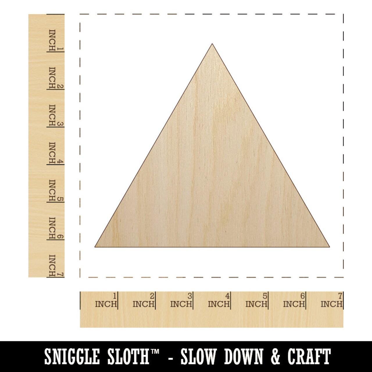 Triangle Solid Unfinished Wood Shape Piece Cutout for DIY Craft Projects